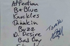 Haywire Autographed Setlist